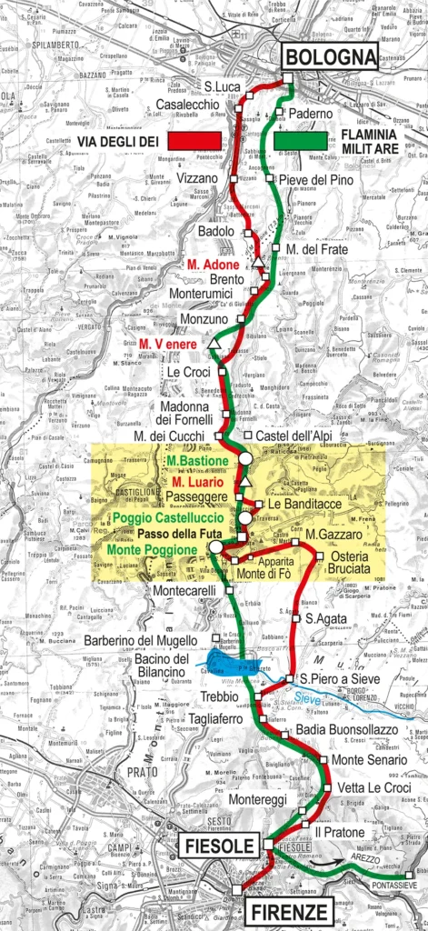 Mappa dei due percorsi a confronto
