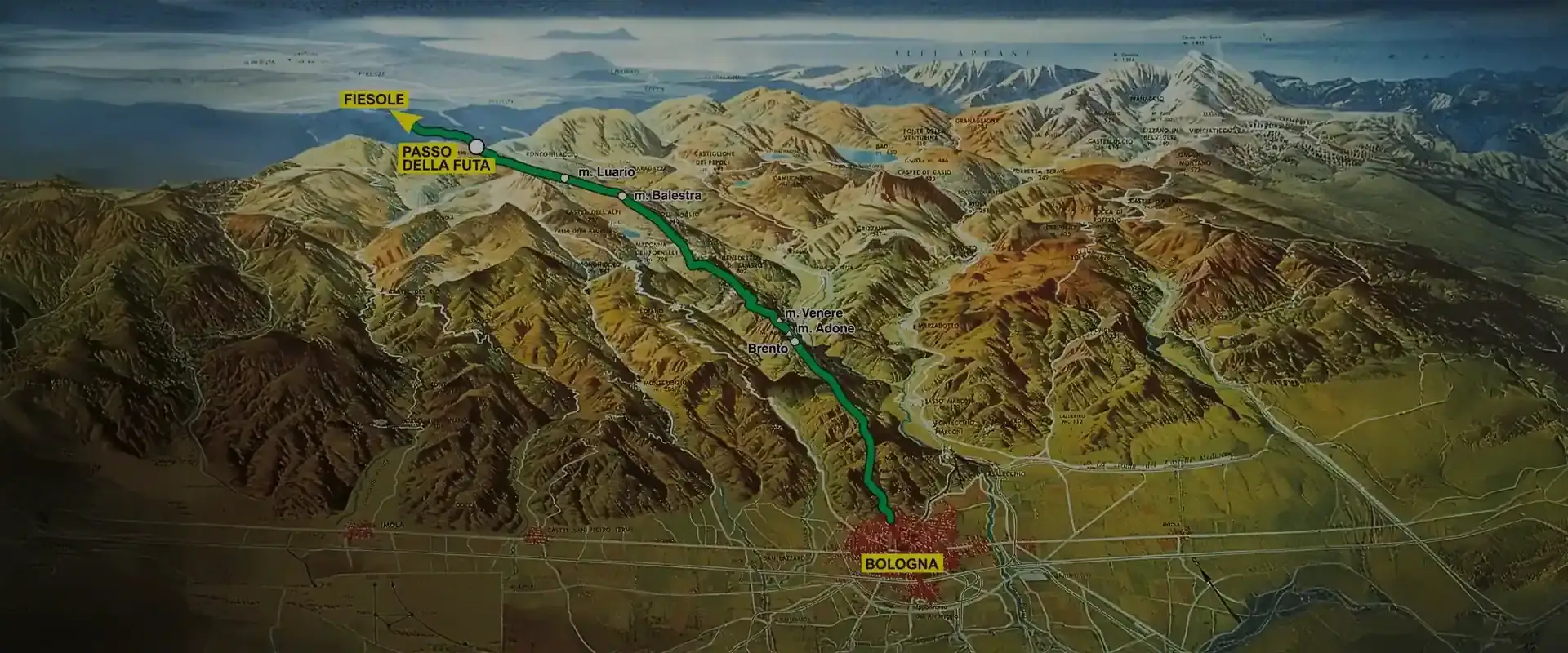 Mappa del tracciato della Flaminia Militare